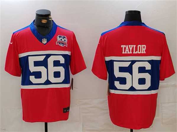 Men's New York Giants #56 Lawrence Taylor Century Red 100TH Season Commemorative Patch Limited Stitched Jersey,We sell and wholesale Men's New York Giants #56 Lawrence Taylor Century Red 100TH Season Commemorative Patch Limited Stitched Jersey on line form chian!